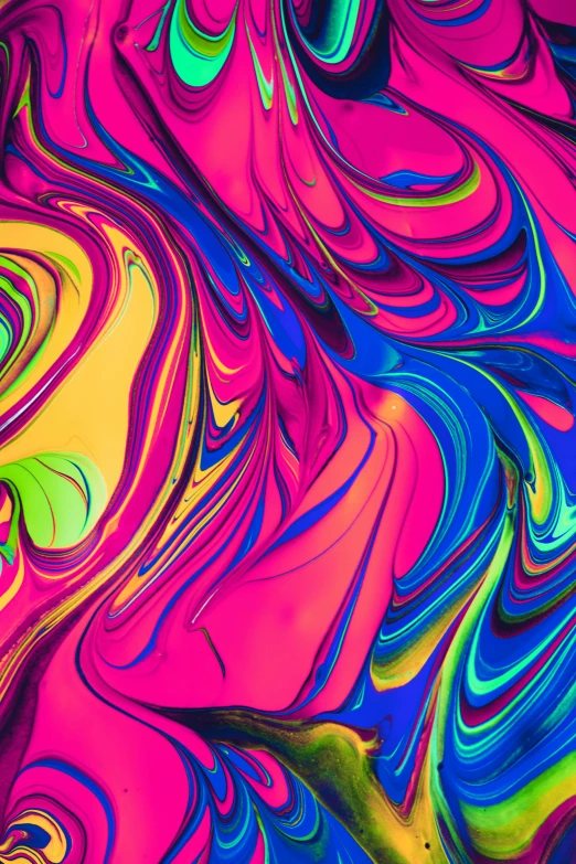 a painting of colorful swirls on a black background, inspired by George Aleef, abstract art, psychedelic black light style, marbling, colorful computer screen, colorful glass art