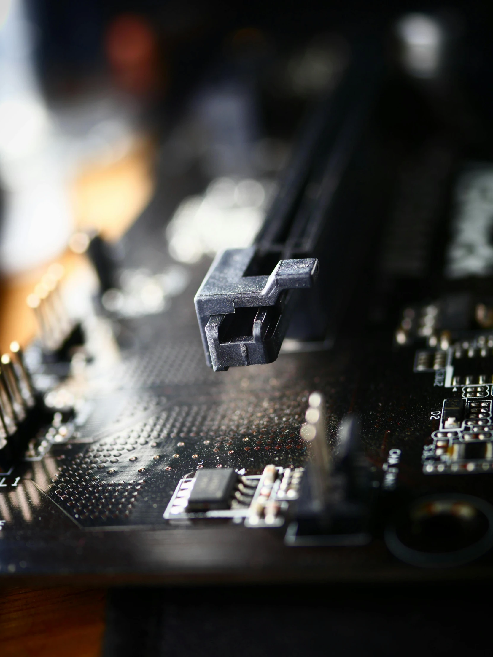 a close up of a computer mother board, by Jason Felix, unsplash, panel of black, adafruit, gaming pc case, photographed for reuters