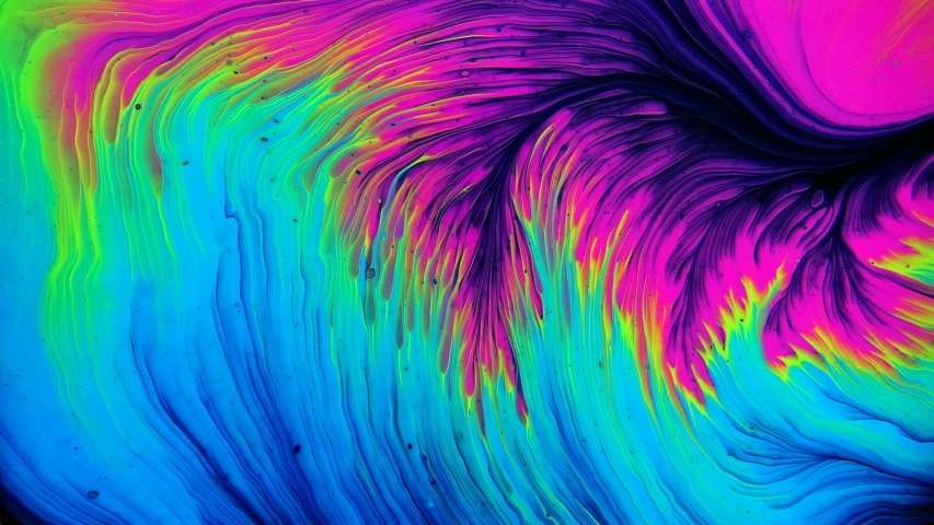 a colorful swirl of paint on a black background, a microscopic photo, trending on pexels, generative art, intricate oil sweeps, ethereal rainbows, ultradetailed digital art, psychedelic art style