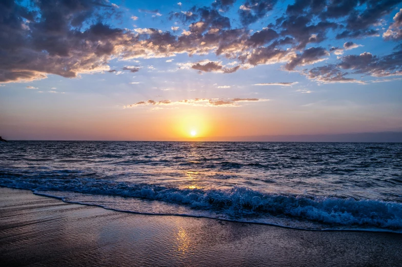 the sun is setting over the ocean on the beach, pexels contest winner, renaissance, australian beach, mediterranean beach background, goodnight, youtube thumbnail