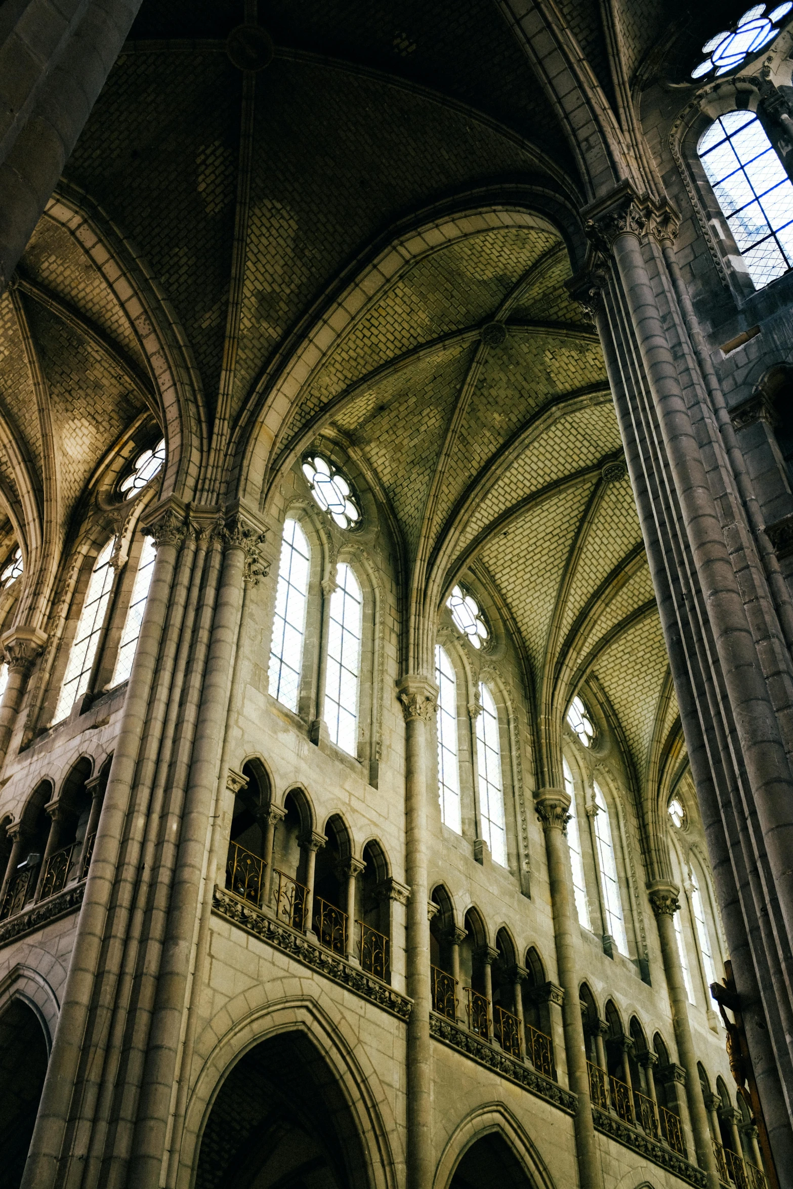 a large cathedral filled with lots of tall windows, by Daniel Seghers, romanesque, buttresses, interior, ox, high - angle view