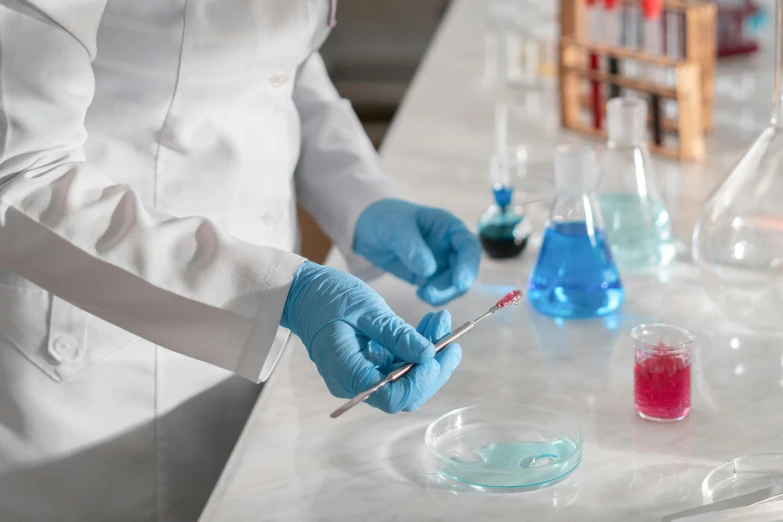 a close up of a person in a lab coat, sephora, plating, synthetic, snapshot