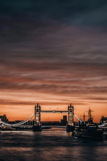 the tower bridge in london at sunset, pexels contest winner, romanticism, warships, plain background, grey, uploaded
