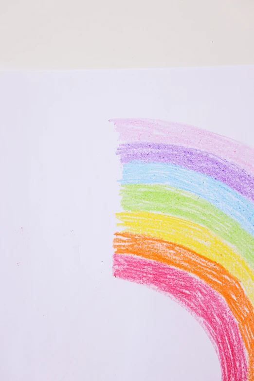 a child's drawing of a rainbow on a piece of paper, by Emma Geary, profile close-up view, 2 5 6 x 2 5 6 pixels, album cover, rick dai