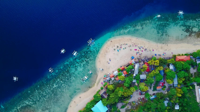 a group of boats floating on top of a body of water, by Robbie Trevino, pexels contest winner, white beaches, 🦩🪐🐞👩🏻🦳, island in a blue sea, details and vivid colors