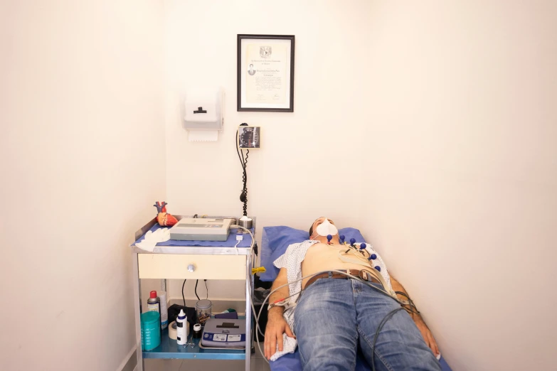 a person laying on a bed in a room, diagnostics, manly, local conspirologist, profile image