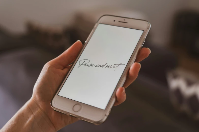a close up of a person holding a cell phone, trending on pexels, “modern calligraphy art, background image, printerest, handwritten