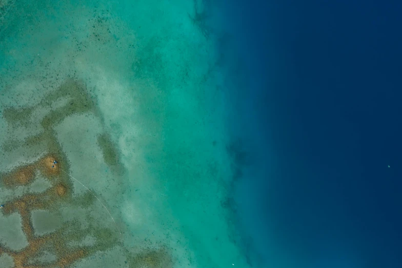 an aerial view of a large body of water, by Carey Morris, pexels contest winner, coral sea bottom, looking off to the side, tones of blue and green, today\'s featured photograph 4k