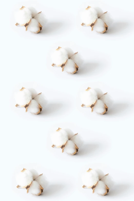 a bunch of cotton on a white surface, by Ellen Gallagher, trending on unsplash, icon, repeating pattern, 15081959 21121991 01012000 4k, super smooth