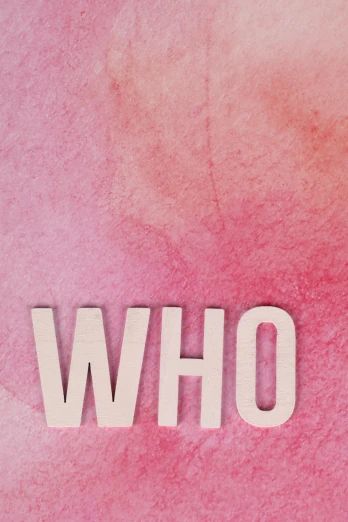 a pink watercolor background with the word who on it, profile picture, whole-length, unknown title, photo for magazine