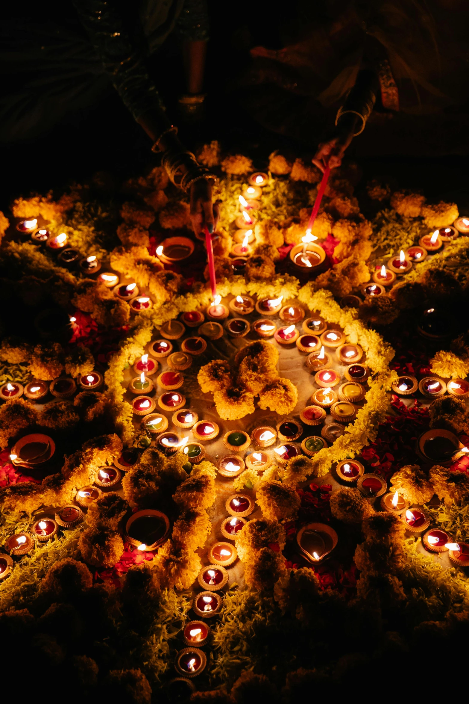 a group of people lighting candles in a circle, ultra intricate, showpiece, light from top, peredvishniki