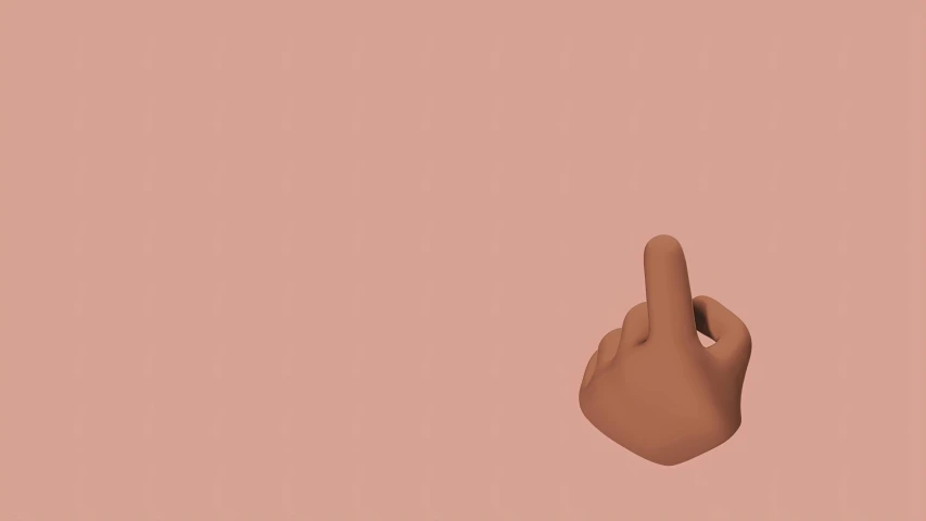 a close up of a finger on a pink background, by Gavin Hamilton, figuration libre, 3d animated, brown skin, emoji, pointing