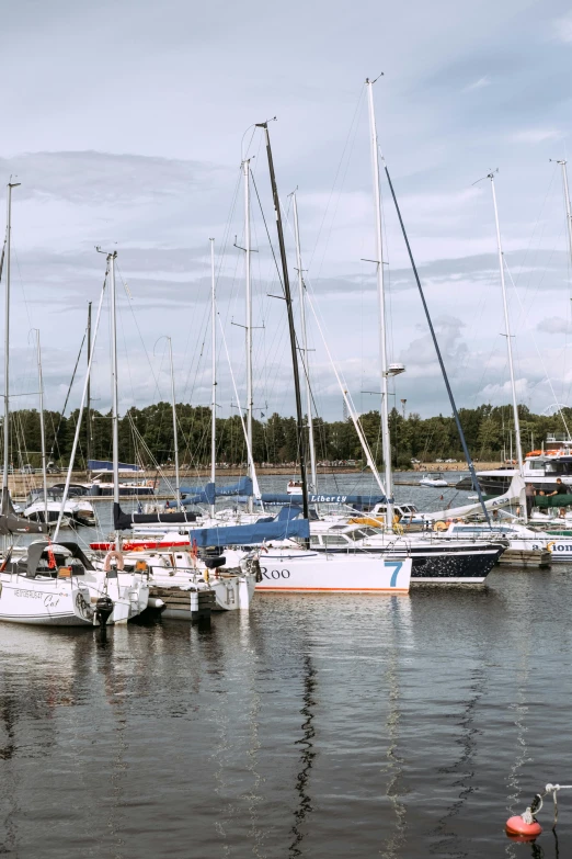 a number of boats in a body of water, a picture, inspired by Wilhelm Marstrand, happening, espoo, sail, docked at harbor, low quality photo