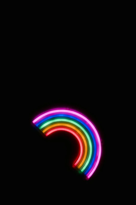 a neon rainbow on a black background, by Peter Churcher, conceptual art, 256x256, instagram story, gif, neon sign