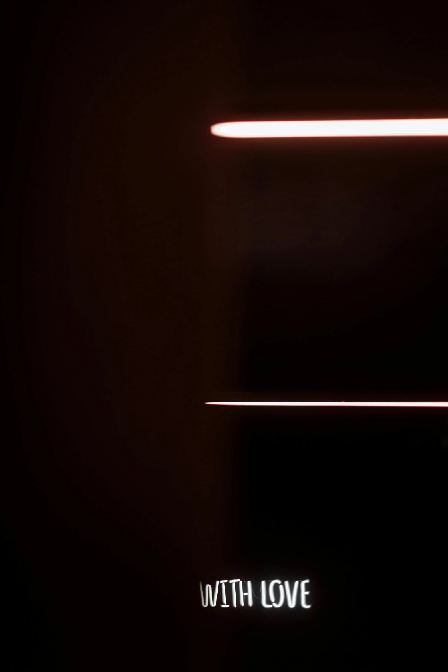 a couple of lights that are on a wall, a picture, inspired by Pierre Soulages, unsplash, light and space, red light saber, stacked image, brown atmospheric lighting, thin straight lines