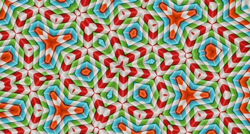 a colorful pattern that looks like hexagons, a microscopic photo, inspired by MC Escher, candy canes, textured like a carpet, abstract 3 d artwork, dithered