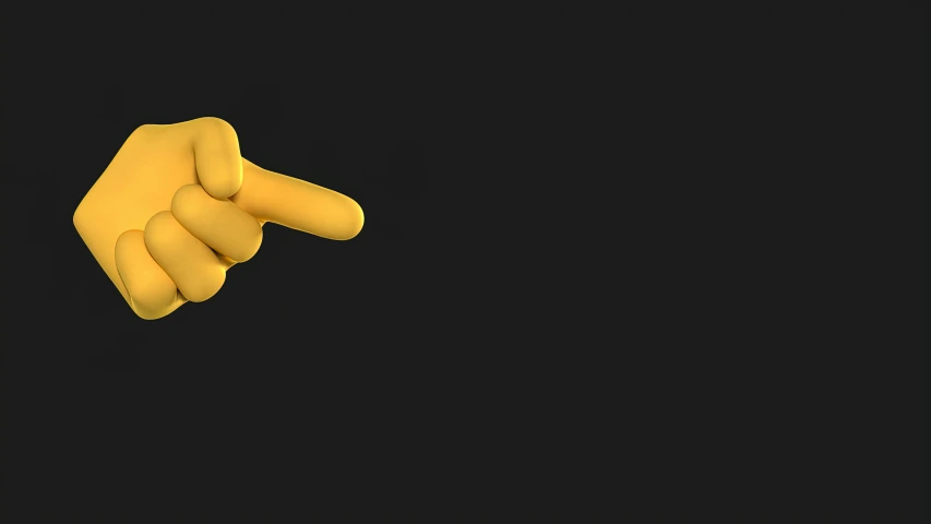 a close up of a person's hand pointing at something, trending on zbrush central, jake the dog, 3d minimalistic, behance 3d, emoji