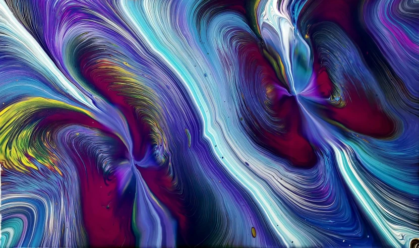 a painting of blue, purple, and yellow swirls, trending on pexels, generative art, colorful glass art, dmt waves, digital art - n 9, layered impasto