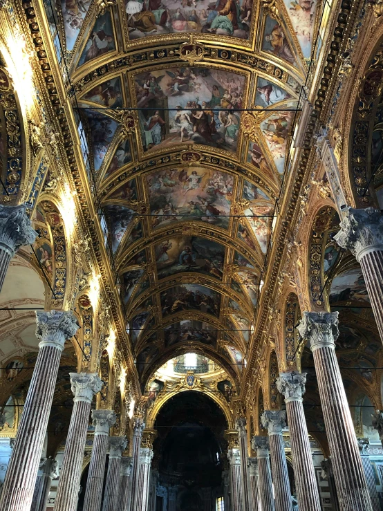 a group of people standing inside of a building, an album cover, by Giorgio De Vincenzi, pexels contest winner, baroque, in this church interior, 2 5 6 x 2 5 6 pixels, golden pillars, tintoretto. detailed