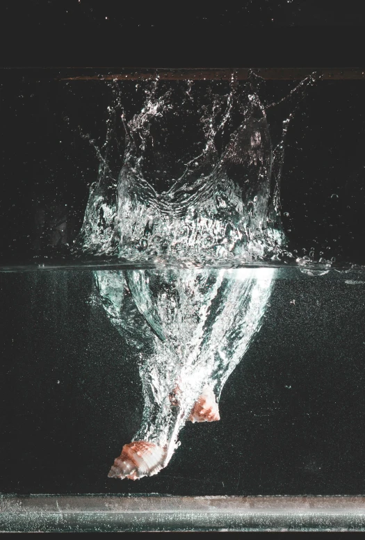 a person standing in the water with their feet in the water, on a black background, liquid physics, features