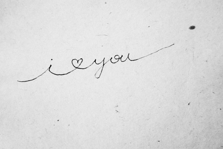 i love you written on a piece of paper, by Lucia Peka, 🌸 🌼 💮, b&w!, random detail, 1 7 9 5