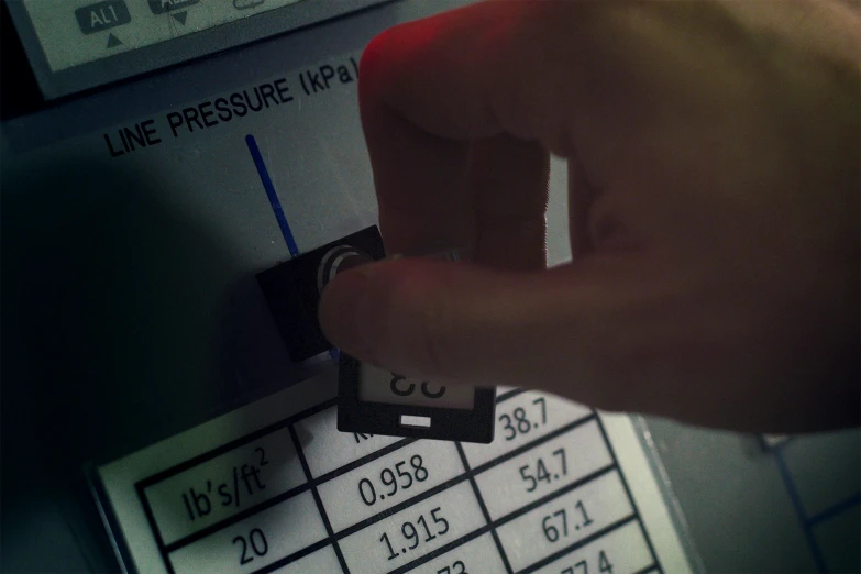 a close up of a person pressing a button on a machine, inspired by Matteo Pérez, private press, 4 k still from breaking bad, measurements, low pressure system, instagram picture