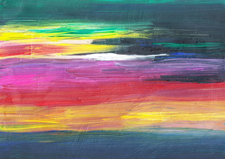 a painting of a colorful sky with clouds, an abstract painting, inspired by Richter, pexels contest winner, oil pastel gestural lines, there is midnight sunset, turquoise pink and yellow, full of colour 8-w 1024