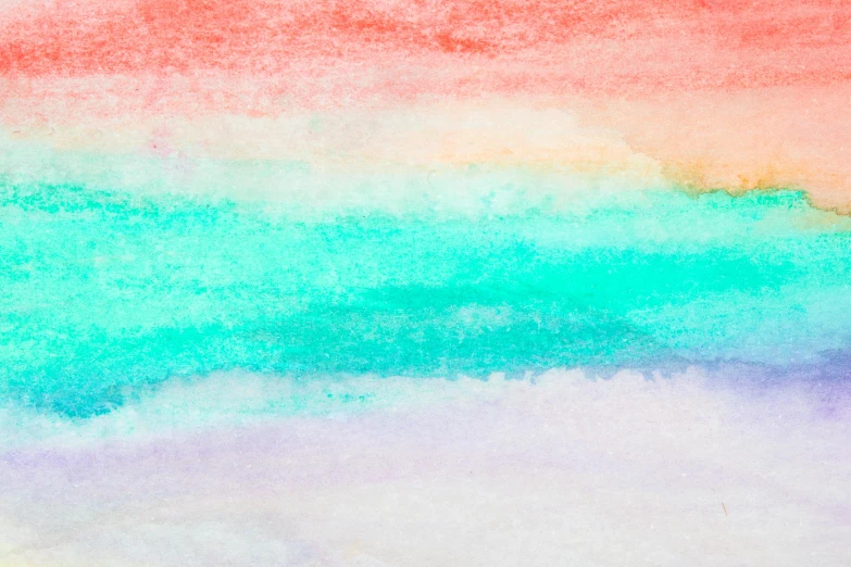 a watercolor painting with a sky and clouds in the background, a watercolor painting, inspired by Pearl Frush, unsplash, color field, rainbow stripe background, pink and teal and orange, on a pale background, shimmering color