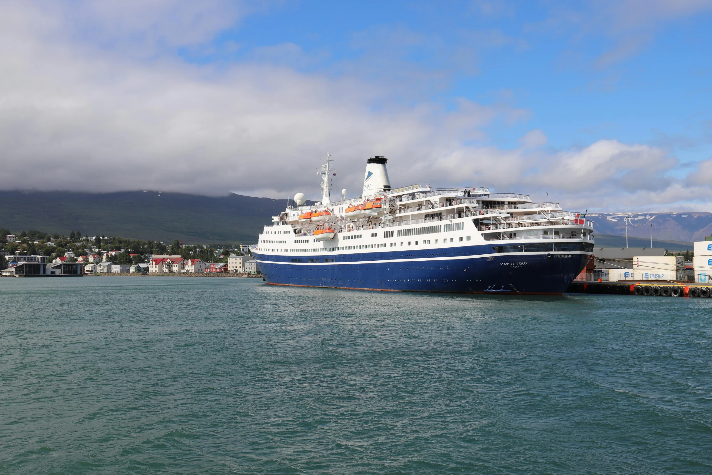 a large cruise ship in a body of water, by Terese Nielsen, pexels contest winner, hurufiyya, the harbour at stromness orkney, reykjavik junior college, 2 5 6 x 2 5 6 pixels, colonial expedition