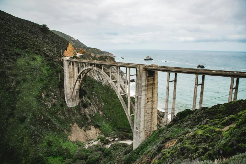 a bridge over the ocean on a cloudy day, by Carey Morris, unsplash contest winner, renaissance, it's californication, 2 5 6 x 2 5 6 pixels, stephen shore & john j. park, big arches in the back