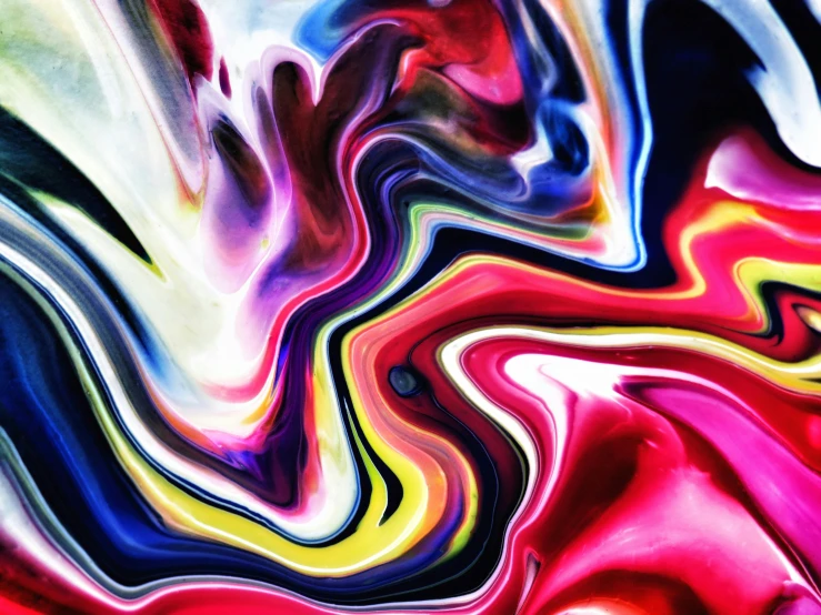 a close up of a painting with many colors, a digital painting, trending on pexels, liquid marble fluid painting, multi colour, red fluid, jaw dropping