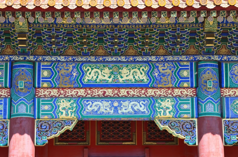 a man sitting on a bench in front of a building, a detailed painting, inspired by Li Di, pexels contest winner, cloisonnism, detailed symmetry, archway, scales made of jade, chinese dragon