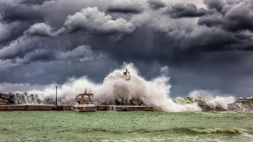 a large wave crashes over a lighthouse on a stormy day, pexels contest winner, renaissance, near a jetty, from wheaton illinois, disaster photography, awarded winning photo