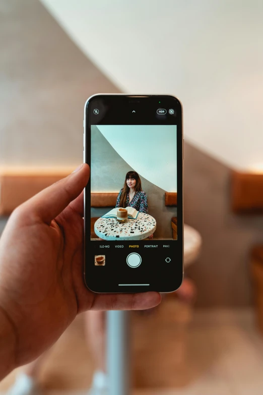 a person taking a picture of a pizza, a picture, pexels contest winner, android coffee shop, centered in portrait, square, cinematic outfit photo