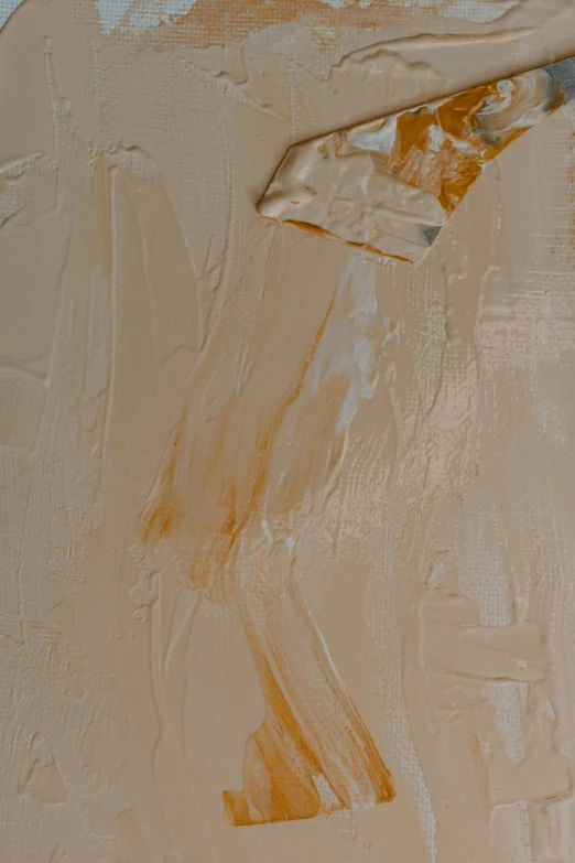 a close up of a painting of a giraffe, an abstract painting, inspired by Antoni Tàpies, trending on pexels, lyrical abstraction, caramel, painting of white human figures, oil on canvas 4k, light tan