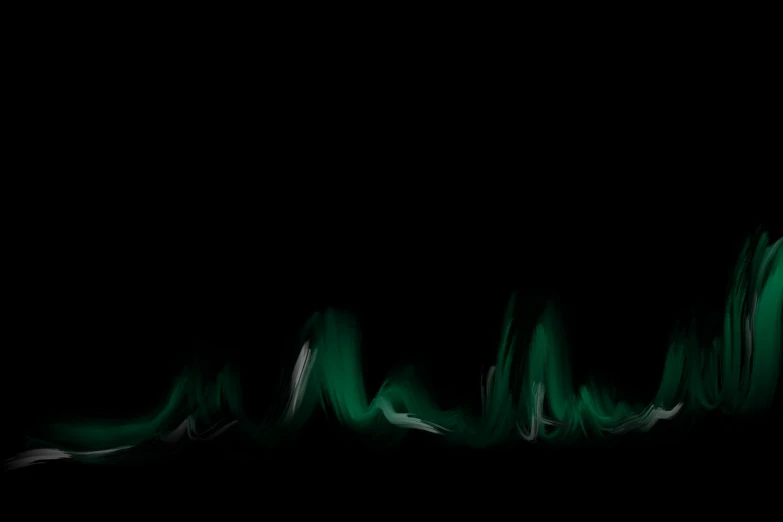 a blurry image of a tennis ball in the dark, inspired by Chris Friel, generative art, emeralds, black paint flows down, sound wave, emerald artifacts