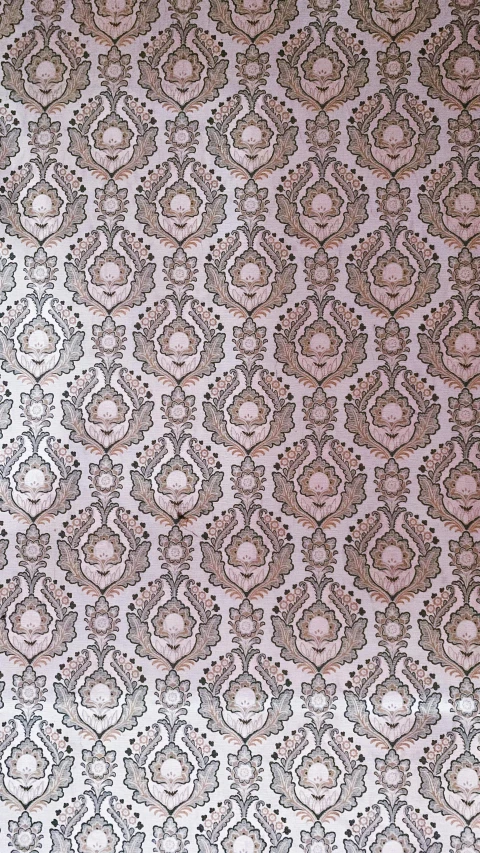 a close up of a rug with a pattern on it, a digital rendering, inspired by Alfred Edward Chalon, arabesque, lavender blush, photo - realistic wallpaper, gradient brown to silver, 17th-century