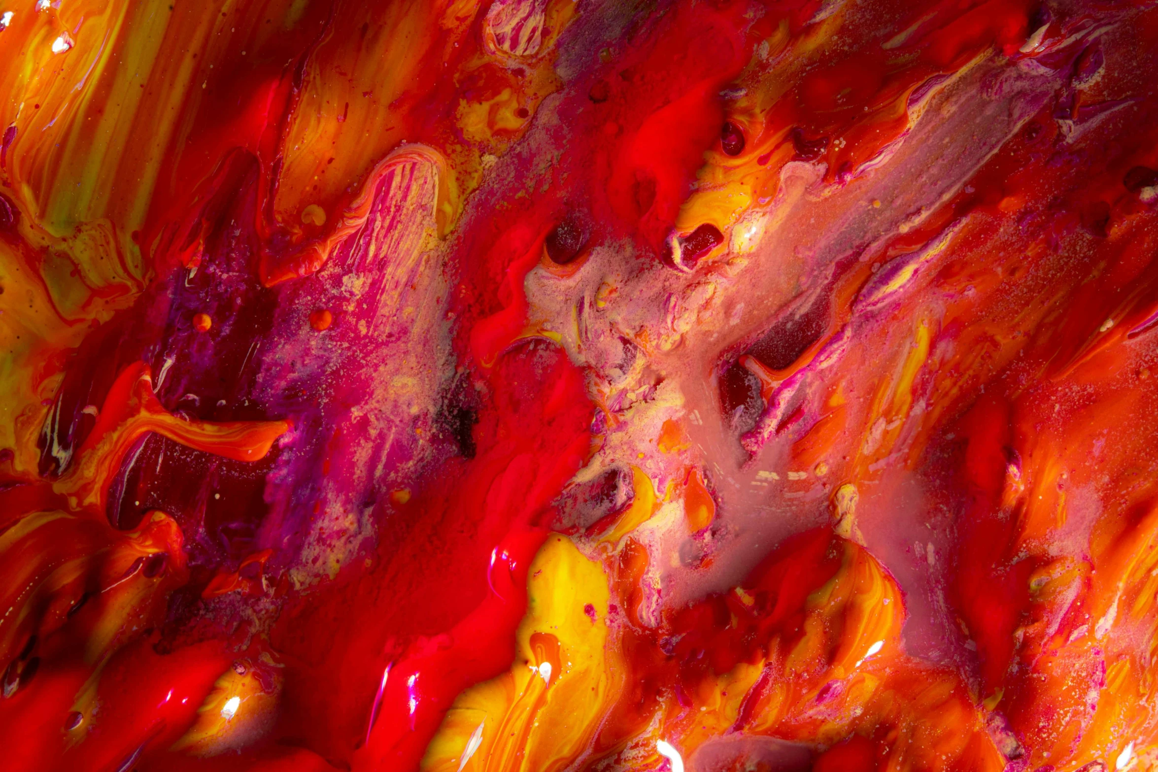 a close up of a red and yellow painting, a detailed painting, inspired by Lynda Benglis, pexels, abstract expressionism, resin and clay art, colours of the sunset, flames, in ecstasy