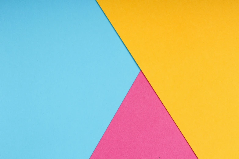 a pair of scissors sitting on top of a piece of paper, inspired by Frederick Hammersley, trending on pexels, color field, turquoise pink and yellow, triangles, material design, squares