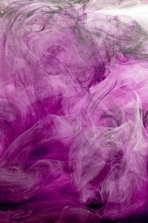 a close up of a purple substance on a black background, an abstract drawing, trending on pexels, pink and grey clouds, whirling green smoke, dull pink background, white and pink cloth