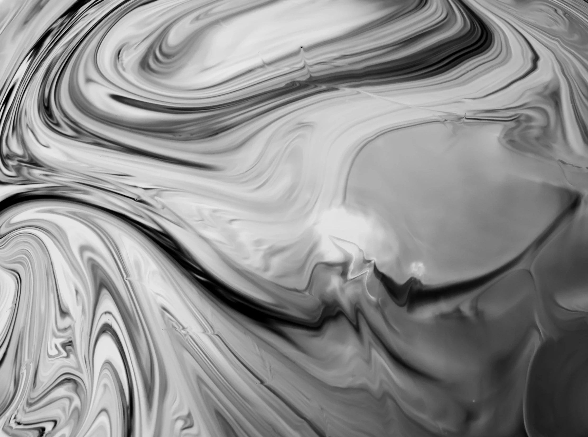 a black and white photo of a swirl, by Jan Rustem, pexels, generative art, glass paint, marble texture, panel, chrome silver