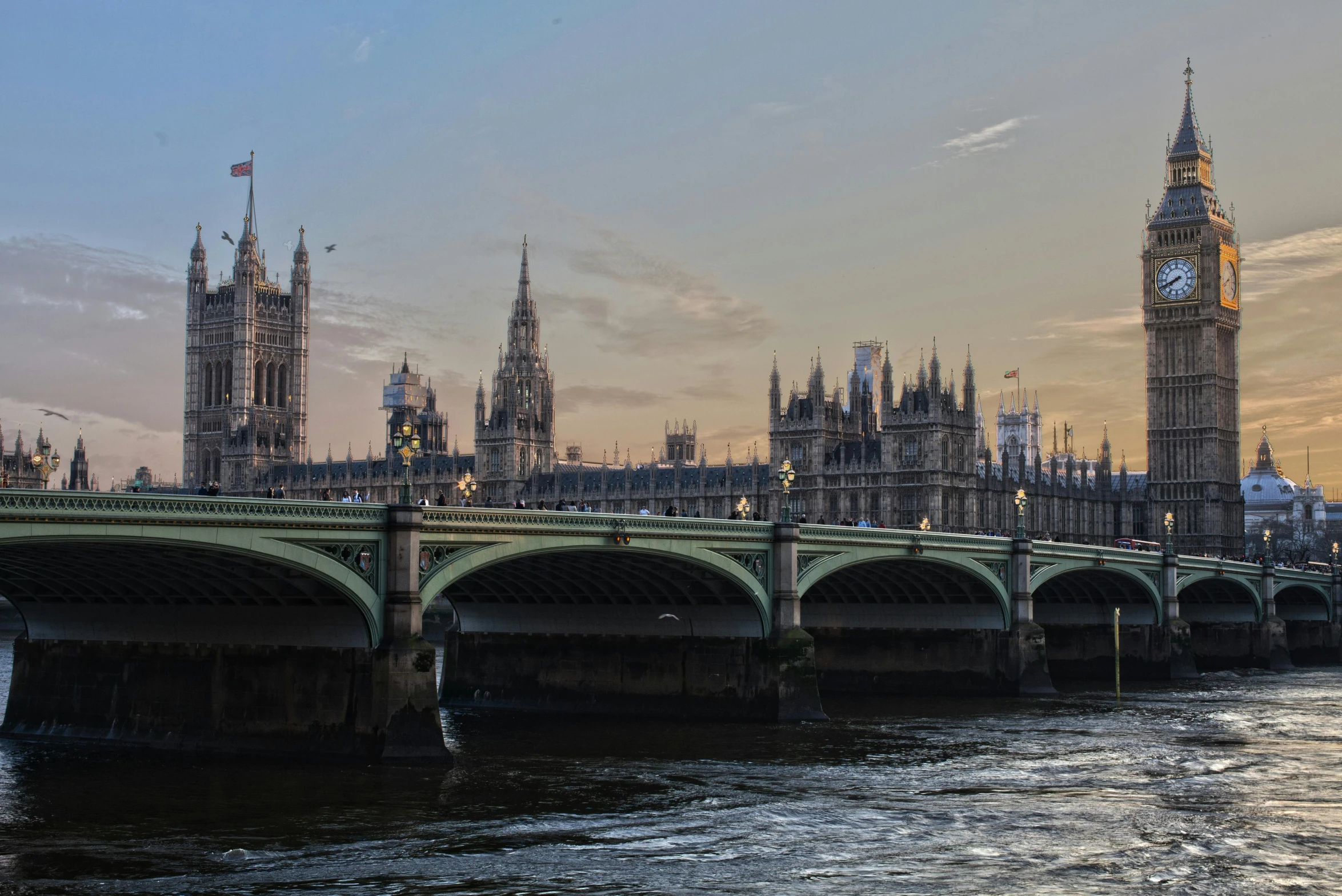 the big ben clock tower towering over the city of london, pexels contest winner, renaissance, all buildings on bridge, thumbnail, 1 2 9 7, thames river