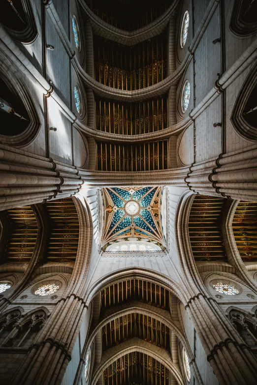 a view up into the ceiling of a cathedral, multiple stories, fan favorite, madrid, unsplash 4k