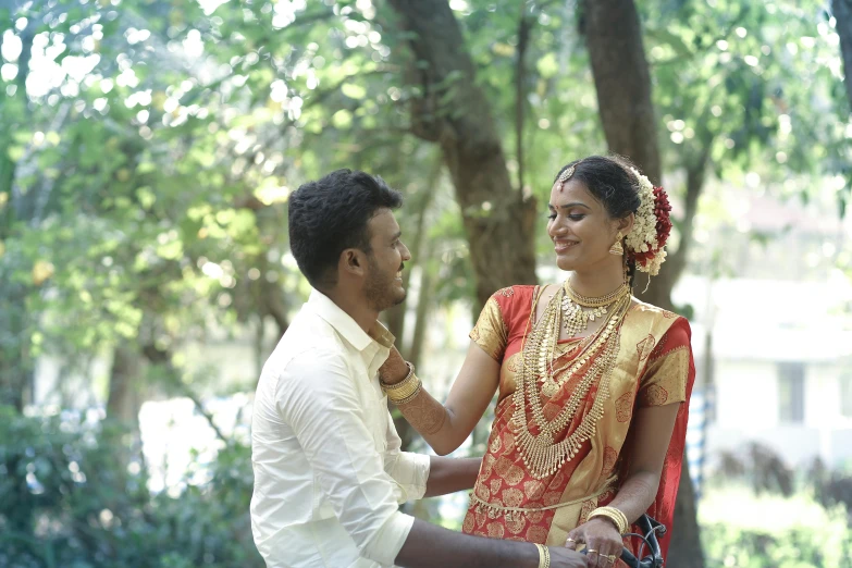 a man and a woman standing next to each other, by Max Dauthendey, pexels contest winner, hurufiyya, vmk myvmk, 2 5 6 x 2 5 6 pixels, bride, movie still frame