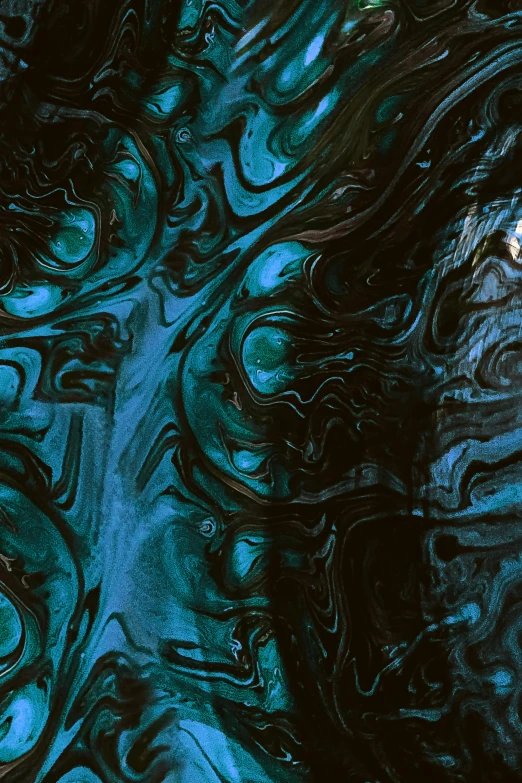 a blue vase sitting on top of a table, inspired by Umberto Boccioni, trending on pexels, abstract art, swirly dark hair, fractal detail, brown and cyan color scheme, made of liquid