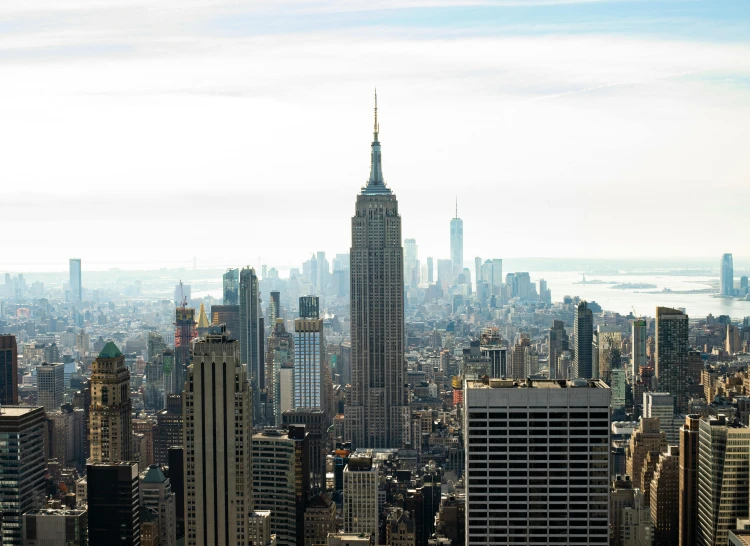 a view of a city from the top of a building, new york backdrop, 2022 photograph, cities