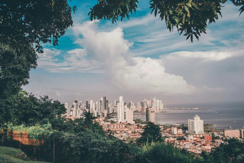 a view of a city from the top of a hill, pexels contest winner, tropical climate, avatar image, alvaro siza, leaked image