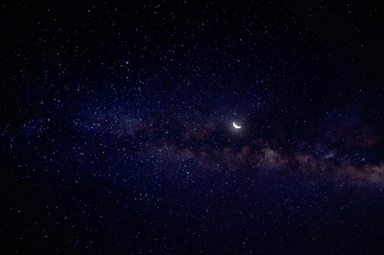 the night sky with stars and a crescent, an album cover, pexels, space art, the milk way, empty space background, instagram picture, spaceengine