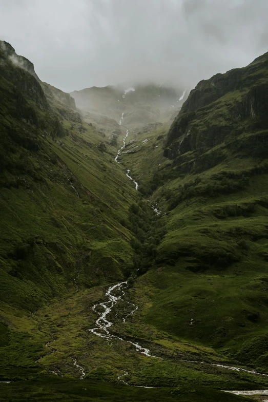 a river running through a lush green valley, by Johannes Voss, pexels contest winner, hurufiyya, skye meaker, valley mist, portrait of gigachad, festivals