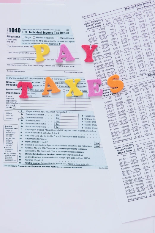 a calculator sitting on top of a pile of taxes, by Robert Richenburg, private press, paper cutouts of plain colors, thumbnail, syd meade, detailed letters